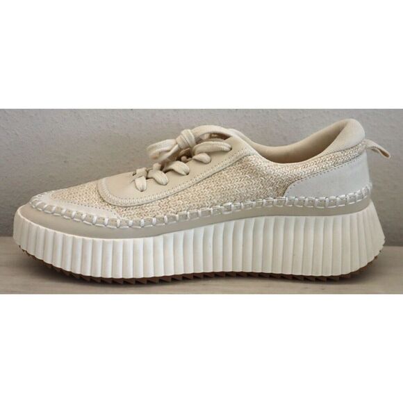 Dolce Vita Women's Sz 10M Ivory Woven Knit Dannis Platform Sneakers - Picture 6 of 9